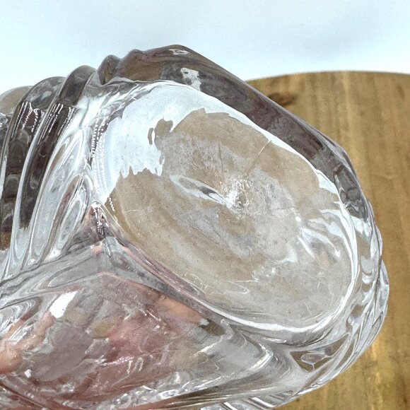 Vintage Glass Decanter With Ridged Design & Pointed Stopper For Spirits Or Decor - Picture 6 of 12